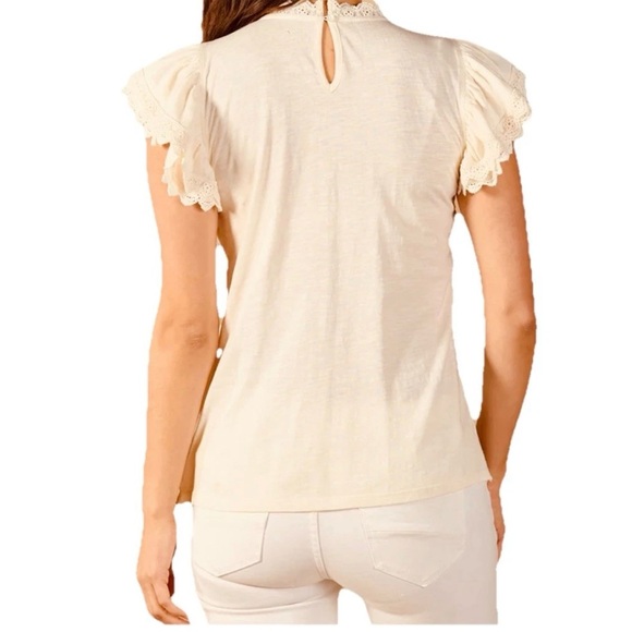 NWT Sundance Short Sleeve Crochet Ivory Top Size XL‎ - Picture 3 of 12